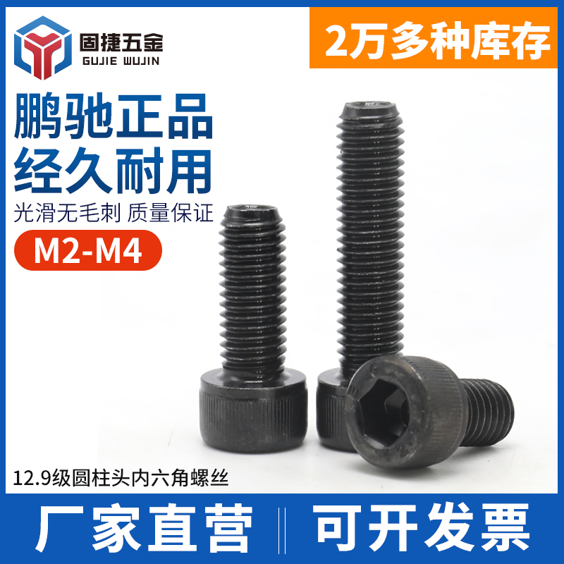 M2 M2 5 M3 M4) Pengchu 12 9 high strength alloy steel cup head hexagonal screw