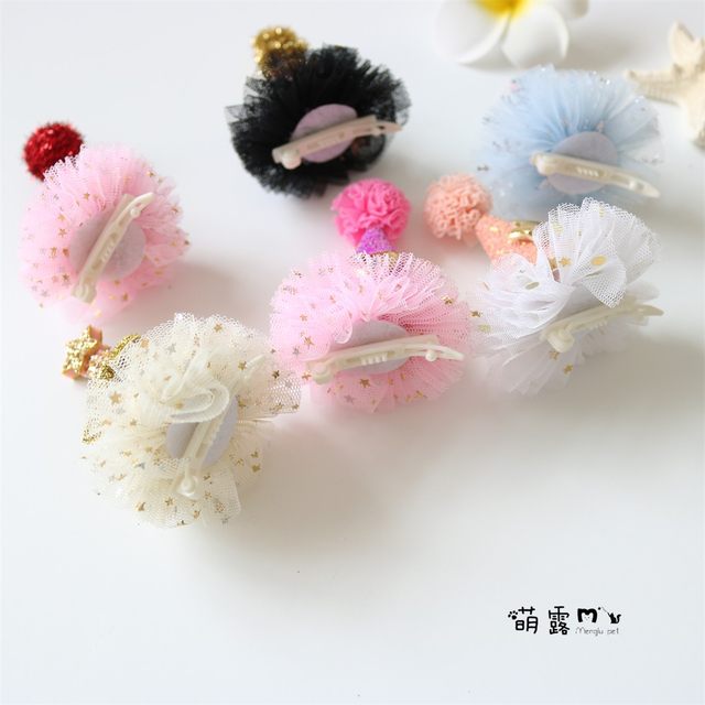 Pet Hair Clip Birthday Festival Clothing Matching Hat Hair Clip Teddy Yorkshire Maltese Dog Clip