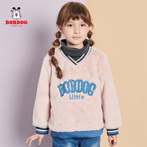 Babu Bean Children Clothing Girls Clothing Lamb Suede Coat Winter 2021 New Foreign Air Children Weavewear Plus Suede Jacket