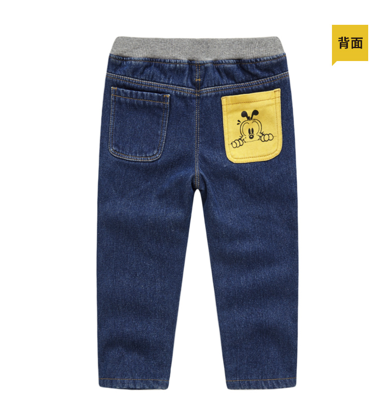 Babu bean quần áo trẻ em 2018 new boy ấm quần dài trẻ em cộng với quần jean nhung 3-4-5 tuổi 11 quần áo trẻ em