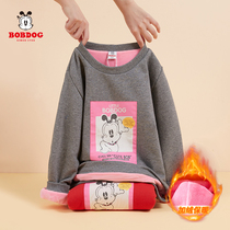 Babu Bean Boy Girl Gush Clothing Round Collar 2022 New Foreign Air CUHK Children Thicken Jacket Head