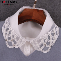 Pearl embroidery shirt collar decoration fake collar female shirt Korean version Joker fake collar spring and autumn winter white