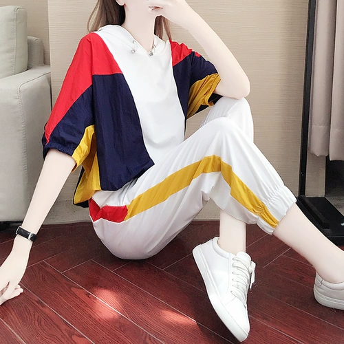 Комплект, спортивный спортивный костюм для отдыха, 2020, осенний, из хлопка и льна, свободный крой