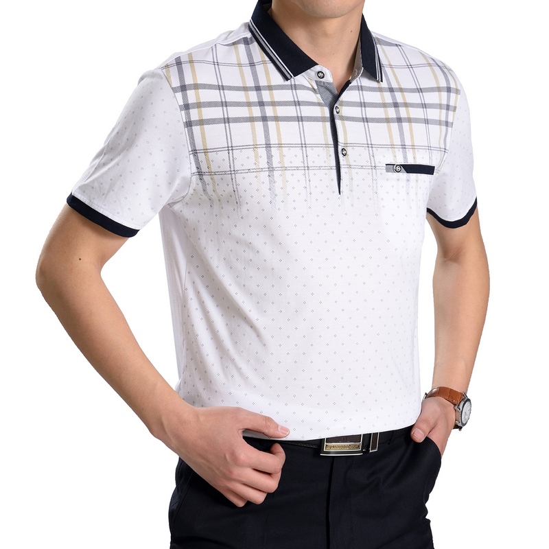 Cha ngắn tay t-shirt mùa hè 40-50 tuổi người đàn ông trung niên của mùa hè polo áo sơ mi trung niên cha dài tay quần áo