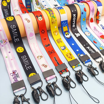 Wide Mobile Phone Lanyard, Neck Strap, Anti-Lost, Sturdy Case, Universal Campus Card Holder, Key Chain, Unisex, Cartoon Trendy Style