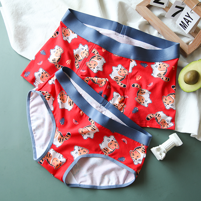 Charme Meng Huo ~ Matsushima House Couple Underpants Honour Year of the Year gifts Marriage red underpants for men and women cute shorts