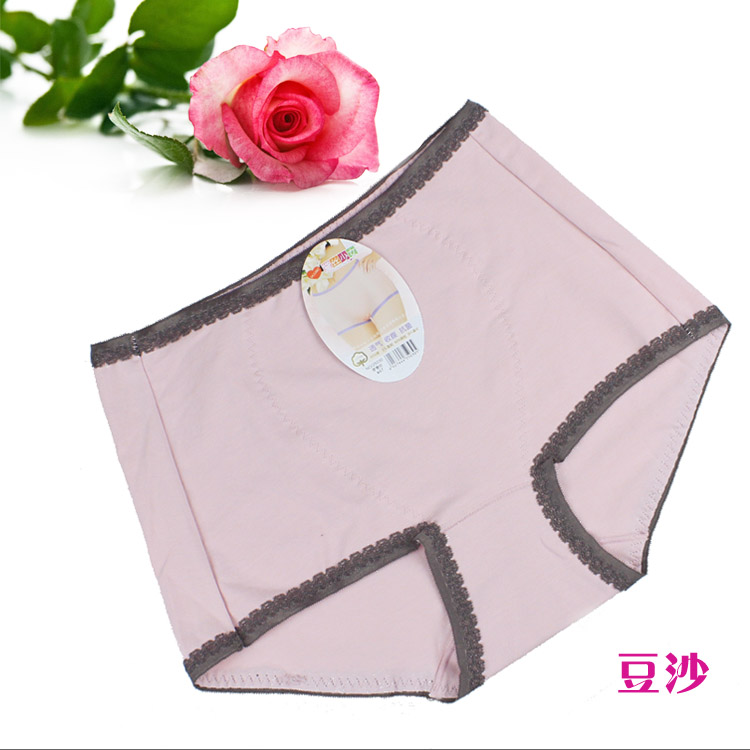 4 cúc cô gái 25030 womens đồ lót bông vải eo cao bụng womens quần tam giác.