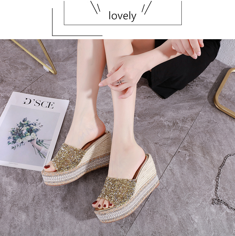 F8807 740K GIÀY DÉP LÊ NỮ GUATDU GẮN ĐÁ CHỐNG NƯỚC MÙA HÈ PHONG CÁCH ÂU MỸ TĂNG CHIỀU CAO ĐẾ XUỒNG ĐẾ CAO GIÀY DÉP NỮ G02 SẢN PHẨM MỚI