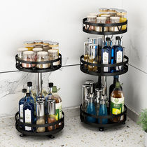 Kitchen products with rotating multi-layer multi-function conditioner box toilet cosmetic collection rack