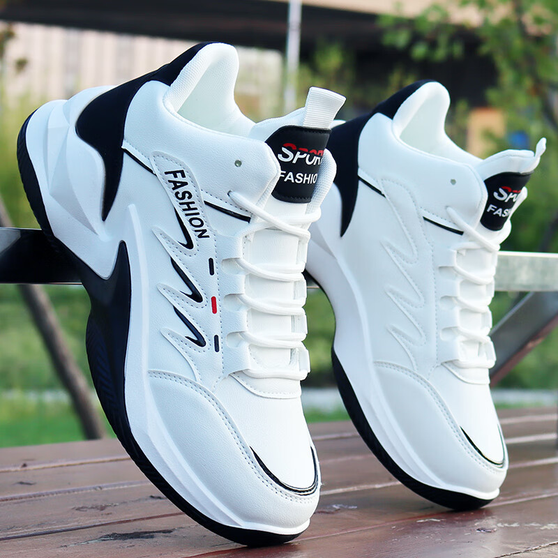 Ajwm Light Luxury Trendy Brand High-Top Men's Shoes 2026 New Sports Casual Shoes Leather Waterproof Sneakers Men's Shoes