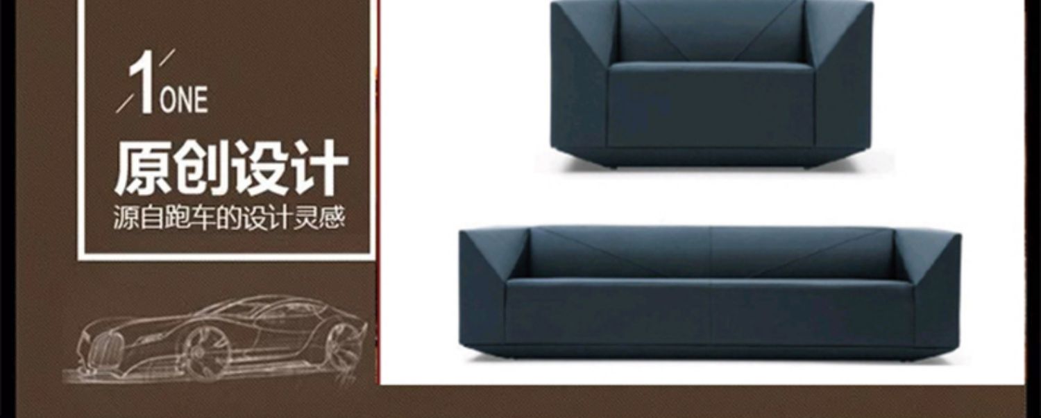 Dàn nhạc kim cương hiện đại bọc da sofa văn phòng tiếp tân đơn giản ba người sofa văn phòng kết hợp bàn cà phê