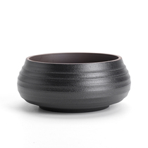 Ceramic kung fu tea wash household tea ceremony spare parts tea set black pottery pen wash water bowl Small Black