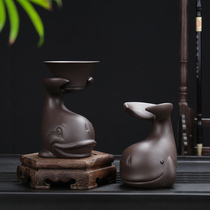 Purple sand creative tea leak kung fu tea set filter net frame tea ceremony accessories household ornaments tea play can raise water spray