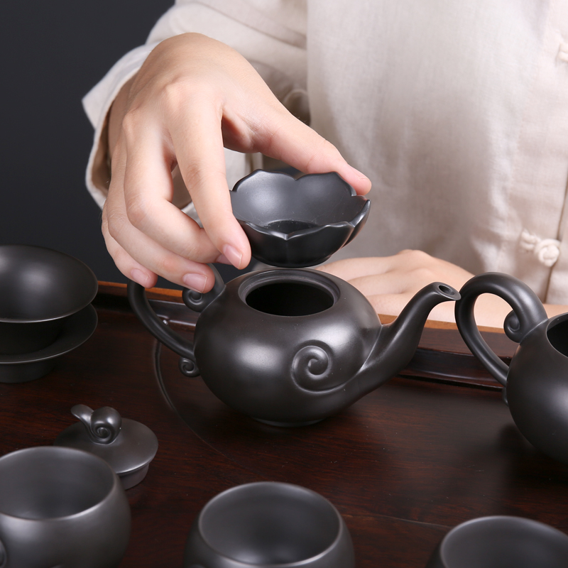 Chung cheng kung fu tea set spare parts 6 gentleman tea Japanese purple sand tea wooden ChaGa ebony ChaZhen