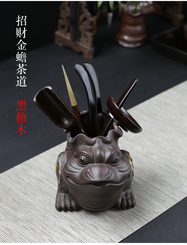 Violet arenaceous 6 gentleman tea tea kung fu tea tea tray tea cup clamp forceps ebony accessories kit