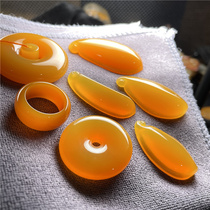 Natural original mine Topaz yellow dragon Jade chicken oil Yellow Emperor King yellow pendant pendant safe buckle nothing side card Fidelity