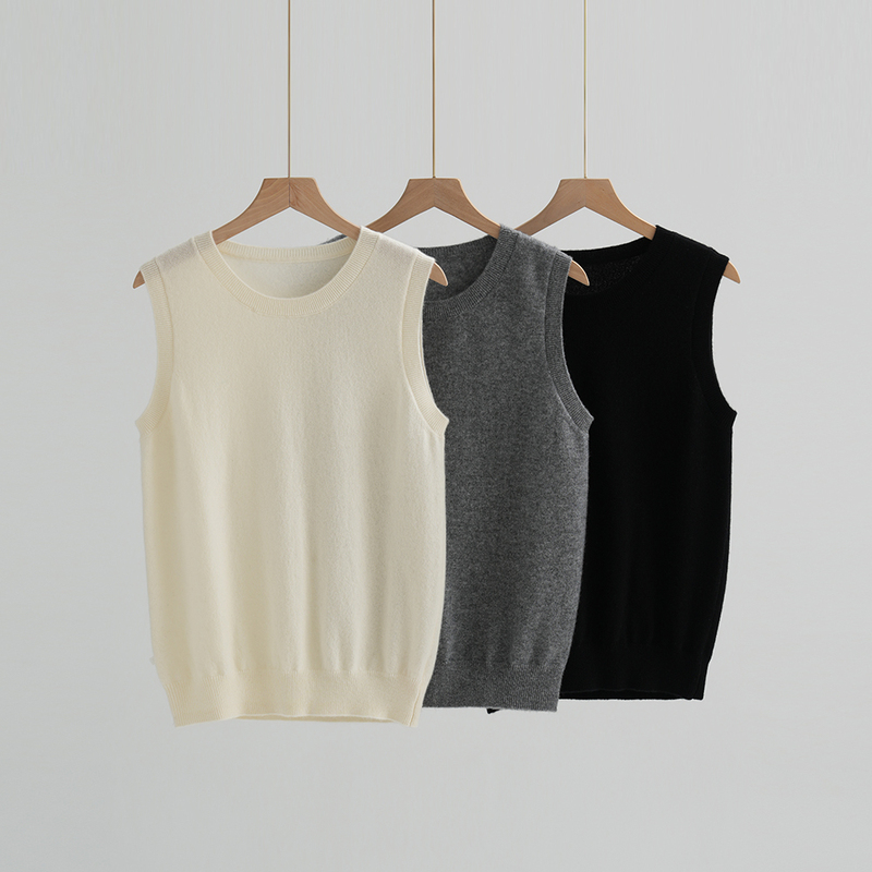 Efficient and Neat ~ 100% Cashmere Vest, Knitted Sleeveless Jacket, Warm Inner Layer, Close-Fitting