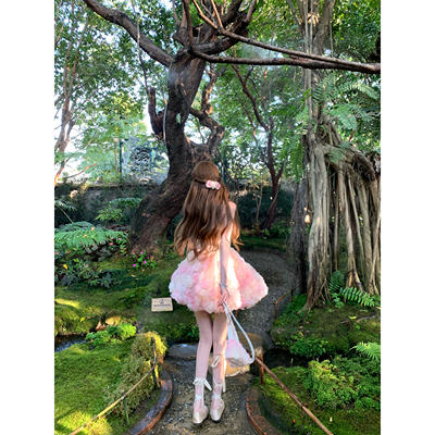 Q Girl's love like a bouquet of flowers/Beauty Goddess atmosphere dyed satin halter dress, a stunning vacation little dress