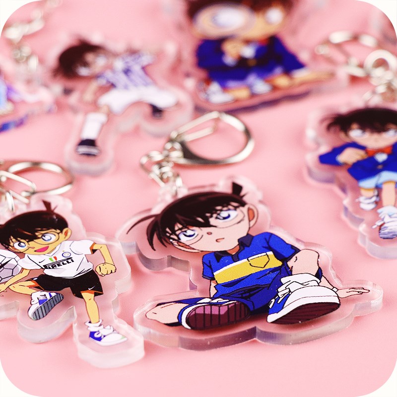 Cartoon Perimeter Acrylic Key Button Fame Detective Cornan Curnan Cartoon Key Buckle Bag Pendant