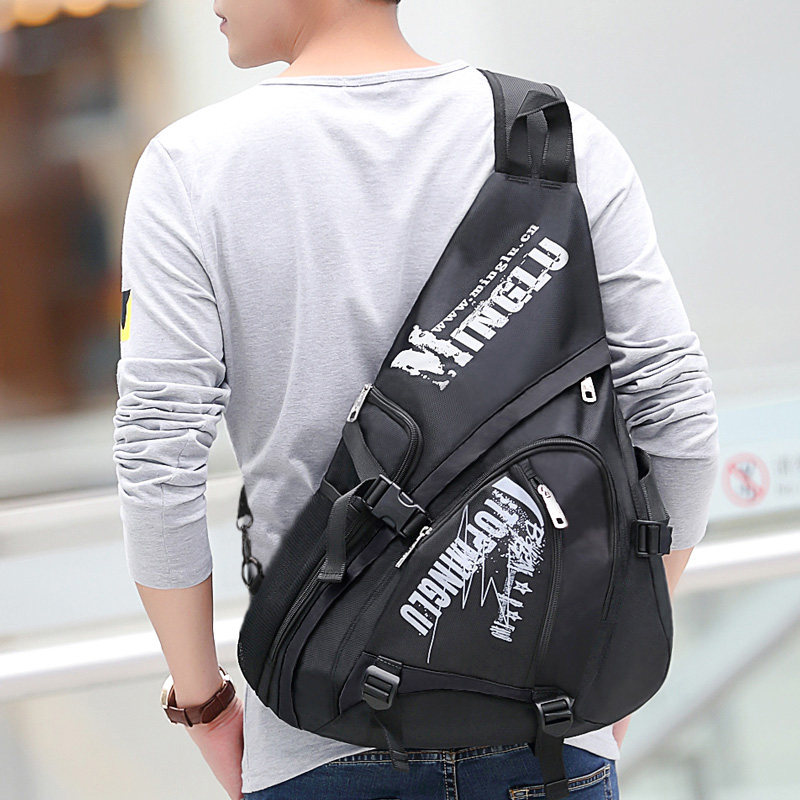 Fashion chest bag men's trendy brand large-capacity shoulder bag sports personality backpack travel Messenger student schoolbag super handsome