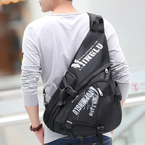 Fashion chest bag mens trendy brand large-capacity shoulder bag sports personality backpack travel Messenger student schoolbag super handsome