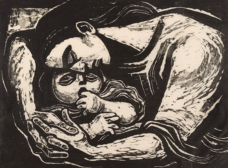 A953【Poland】(Maria Hiszpanska-Neumann) Digital Artwork of Printmaking and Painting