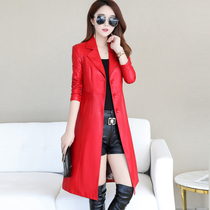 2021 autumn and winter Hainen genuine leather clothes woman in the middle of the Korean version of the Han version of the body leather windsuit middle-aged sheep Pippi jacket