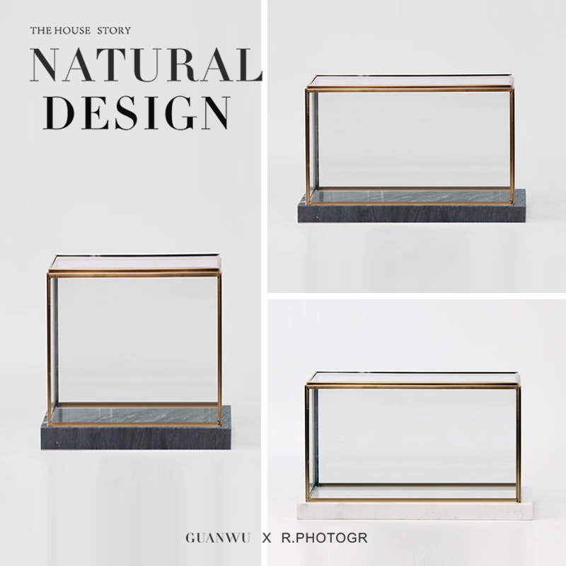 Modern Minimalist Dust-Proof Glass Cover Display Box Decoration Piece for Hotel, Sales Office, Exhibition Hall, Partition, Study Room, Home Decor