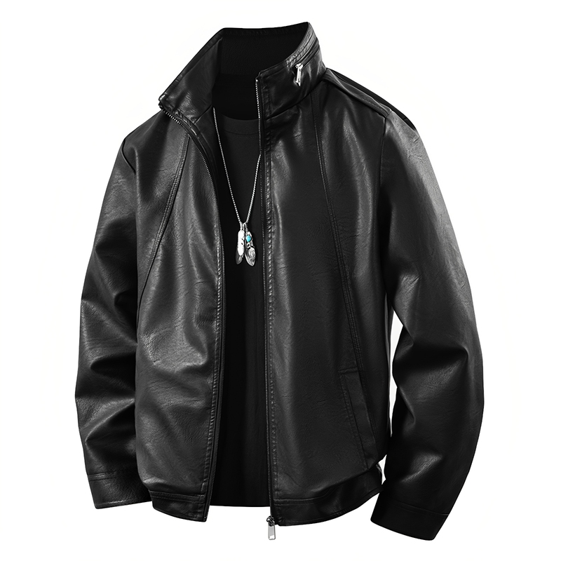 Leather Jacket, Windproof and Waterproof Coat, Stand Collar, Men's Clothing, 2026 Spring and Autumn New Style, Large Size, Fleece-Lined, Thickened, Warm and Trendy Leather Jacket, Windproof and Waterproof Coat, Stand Collar, Men's Clothing, 2026 Spring and Autumn New Style, Large Size, Fleece-Lined, Thickened, Warm and Trendy