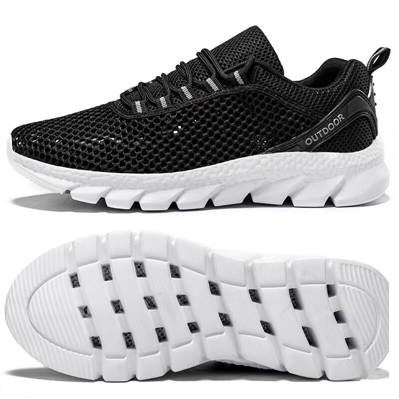 New Summer Sandals for Men, Sports Mesh Shoes with Single Mesh Surface, Hollow Breathable Soles with Holes, Suitable for Wading in Water and Sweaty Feet