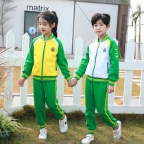  Guangzhou Panyu District primary school students pure cotton school uniform suit sportswear autumn and winter zipper jacket trousers thickened