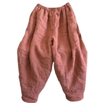 22冬文艺棉麻复古禅意打座灯笼裤苎麻加厚夹棉裤子宽松大码长裤女