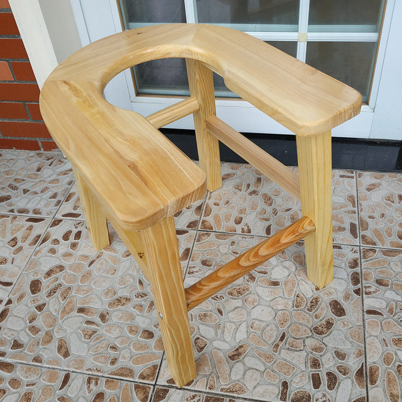 U-shaped solid wood toilet Old man toilet chair Pregnant woman stool stool stool toilet chair seat toilet squat toilet
