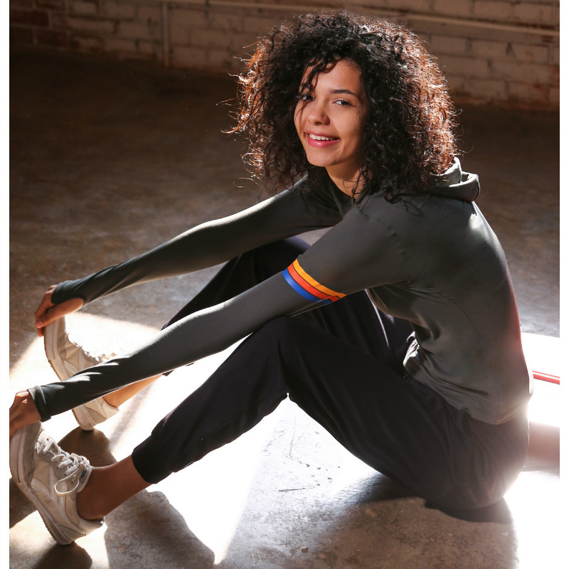 Creek Home Sports Blouse Women Long Sleeves Slim Yoga Tight Clothing Hat-Shirt Running Speed Dry T-shirt Training Fitness Suit