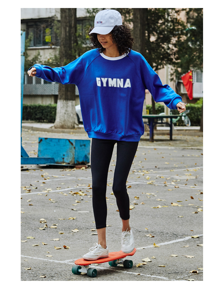 Xiaoxi nhà tập thể dục quần áo gymna gốc retro áo len dài tay mùa thu và mùa đông thể thao giản dị áo thun nữ quần áo thu đông