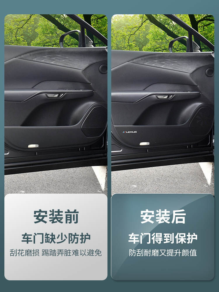 Suitable for 23-26 Models of Lexus Rx500 Door Protection Pads, 350H Door Panel Interior Anti-Kick Pads, Decorative Accessories