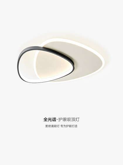 Bedroom Lamp, Simple, Modern and Creative, Black Ultra-Thin Study Ceiling Lamp, Nordic Minimalist Art, Restaurant Room Lighting Fixtures