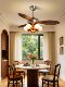 Medieval Style Restaurant Ceiling Fan Light, American Retro Wood Grain Color Fan Light, 2026 New Model, Integrated Fan Chandelier for Living Room