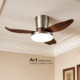 Fan Lamp, Restaurant Ceiling Fan Lamp, Antique Style Walnut Wood Grain Color, Bedroom Room, Household Integrated Ceiling Fan Lamp