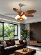Medieval Style Restaurant Ceiling Fan Light, American Retro Wood Grain Color Fan Light, 2026 New Model, Integrated Fan Chandelier for Living Room