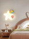 Children's Room Wall Lamp, Cream Style, Creative Star and Moon Bedroom Bedside Lamp, Nordic Warm Princess Room Study Room Lamp