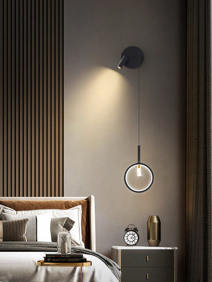 Minimalist Bedside Wall Lamp, Living Room Tv Background Wall with Spotlights, Light Luxury and High-End Feel, Special Master Bedroom Atmosphere Light