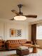 Vintage-Style Wood Grain Color Ceiling Fan Light for Living and Dining Room, Household High-Power Silent Fan Light, Bedroom Integrated Fan Lighting Fixture