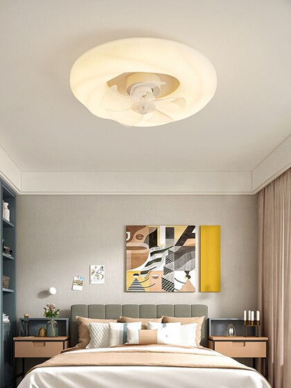Fan Light, Creative Fish-Shaped Bedroom Room Ceiling Light, Home Dining Room Light, Invisible Silent Ultra-Thin Integrated Led Light