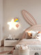 Children's Room Wall Lamp, Cream Style, Creative Star and Moon Bedroom Bedside Lamp, Nordic Warm Princess Room Study Room Lamp