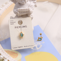 Korea Titanium Steel Summer Color Gem Series Ear Bone Screw Earrings Korean Temperament Net Red Ear Bone Screw Screw Buckle