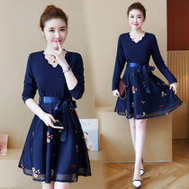 Large size belly dress age reduction 2021 spring and autumn new Korean version of womens clothing fat mm waist thin base skirt