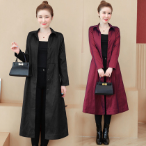 Korean womens clothing 2021 new fashion spring and autumn jacket womens large size fat mm loose medium-long windbreaker 200 pounds of women