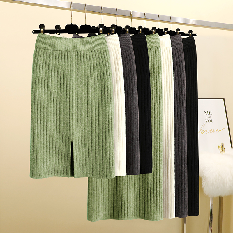 Knitted Handy Skirt Female Ease thick autumn and winter long skirt long-step skirt