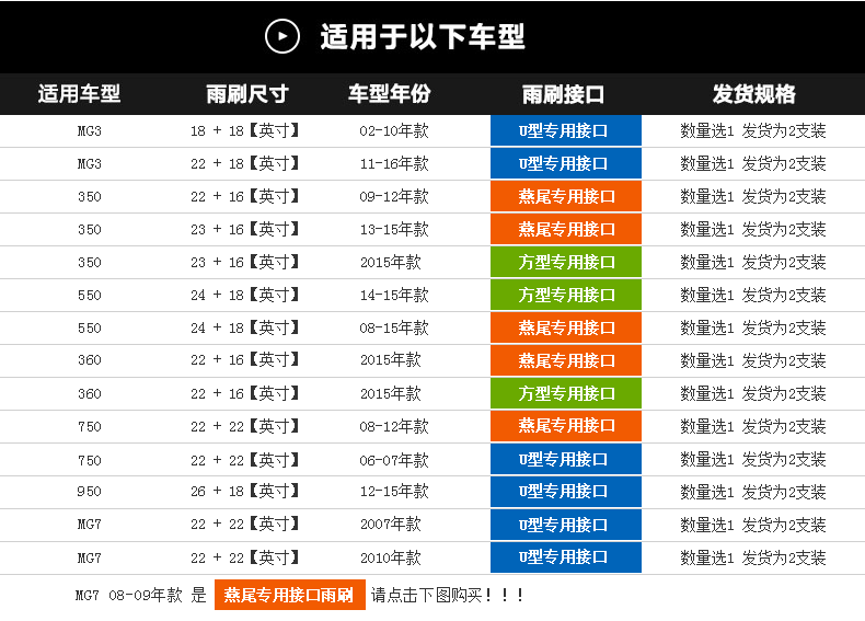 Áp dụng MG MG3 gạt nước Roewe 350S lưỡi gạt nước 550 360 750 950 MG7 không xương MG6